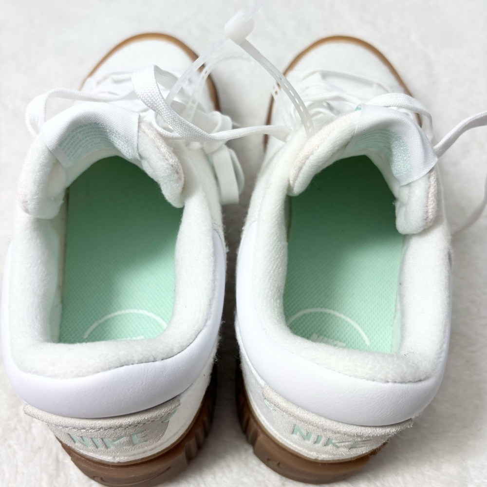 Nike Court Legacy Lift White Sneakers with Gum Soles and Mint Accents Size 8 - Picture 9 of 12